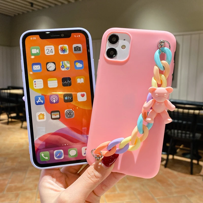 

3D Bear Lanyard Case for iPhone 11 12 Pro Max 12 Mini Cases IPhone XR XS X 7 8 6 Plus