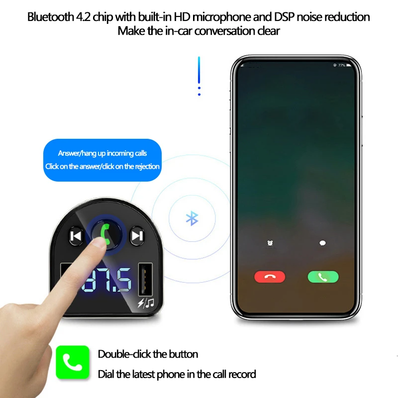 5в1 автомобильное зарядное устройство с двумя usb портами для быстрой зарядки