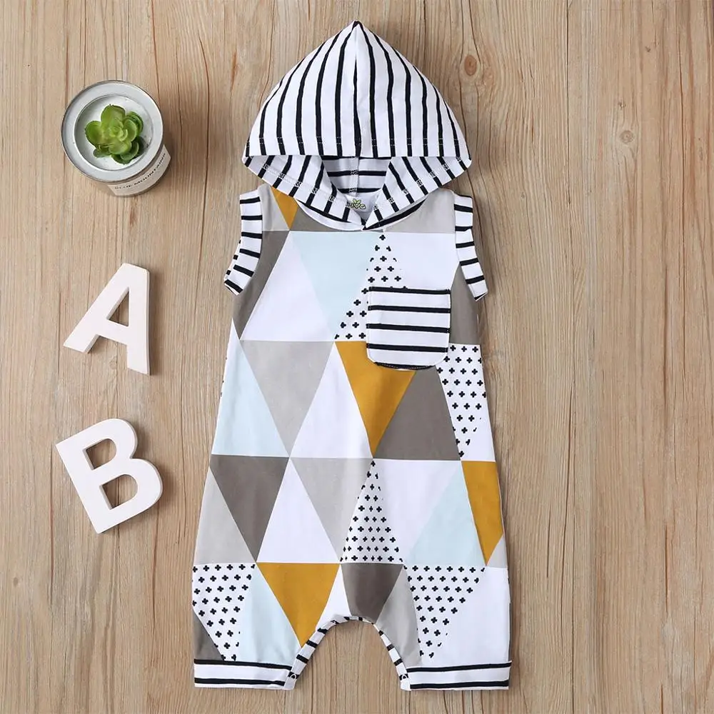 PatPat 2020 новый летний хлопковый комбинезон без рукавов с капюшоном для маленьких