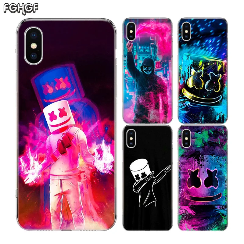 DJ Marshmello Fundas силиконовый чехол для телефона Apple iPhone 11 Pro 6 6S 7 8 Plus + X 10 Ten XS MAX XR 5 5S SE Heart