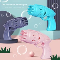 2 in 1 automatic gatling bubble machine kids magic bubble maker blower 10 hole electric bubble gun fan summer outdoor toys
