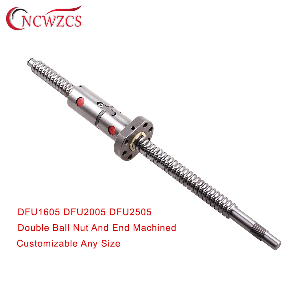 Концевой шариковый винт C7 1605 DFU1605 DFU2005 DFU2505 настраиваемый любого размера с двойной