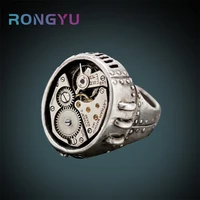 new retro clock dial chunky rings for men women mechanical gears creative male female ring unusual teen personalized accessories