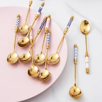 1pc nordic style stirring spoons large metal coffee teaspoon snacks fruit spoon ice cream dessert spoons kitchen tableware