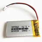 3,7 V 250mAh 402035 с JST 3pin разъем литиевая полимерная аккумуляторная батарея Lipo для MP3 MP4 GPS bluetooth гарнитура видеоручка