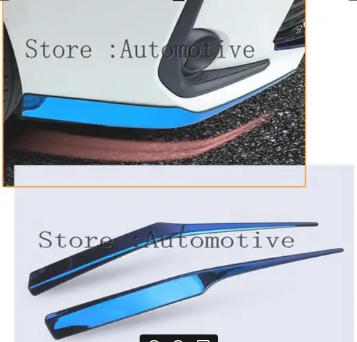 Car Front Bumper Corner Protector Cover Trim Blue / Black / Silver Stainless Steel Accessories For Toyota Corolla 2019 - 2021