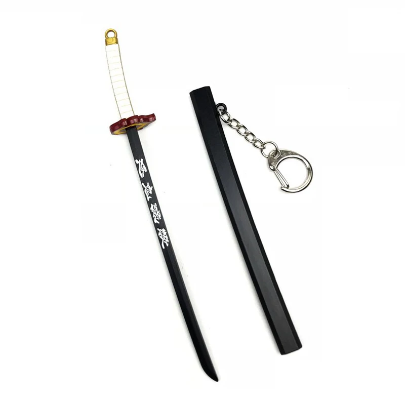 Брелок для ключей с изображением героев мультфильма Demon Slayer брелок в виде меча