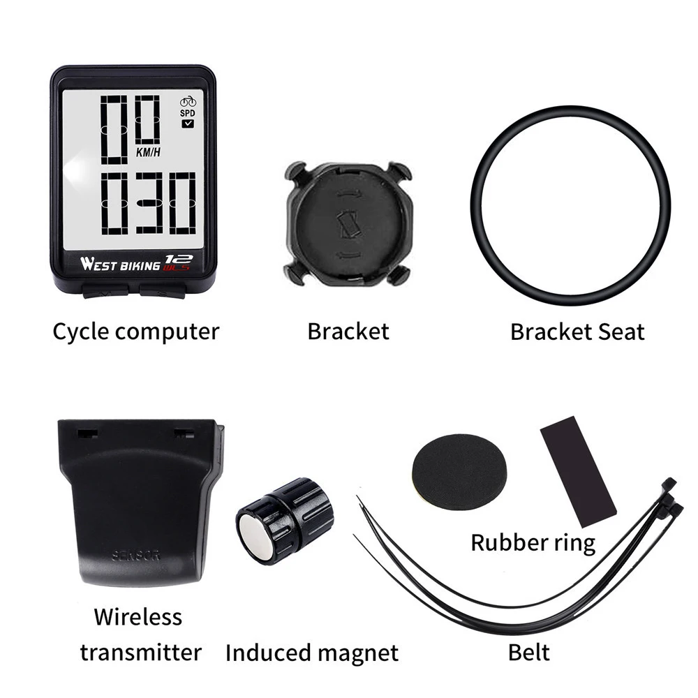 

Bike Computer Wireless Large Screen Waterproof with Backlight Bicycle Stopwatch Speedometer Cycling Accessory