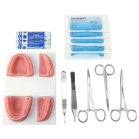 skin oral suture training module kit portable silicone pad threads and needle stainless tool model