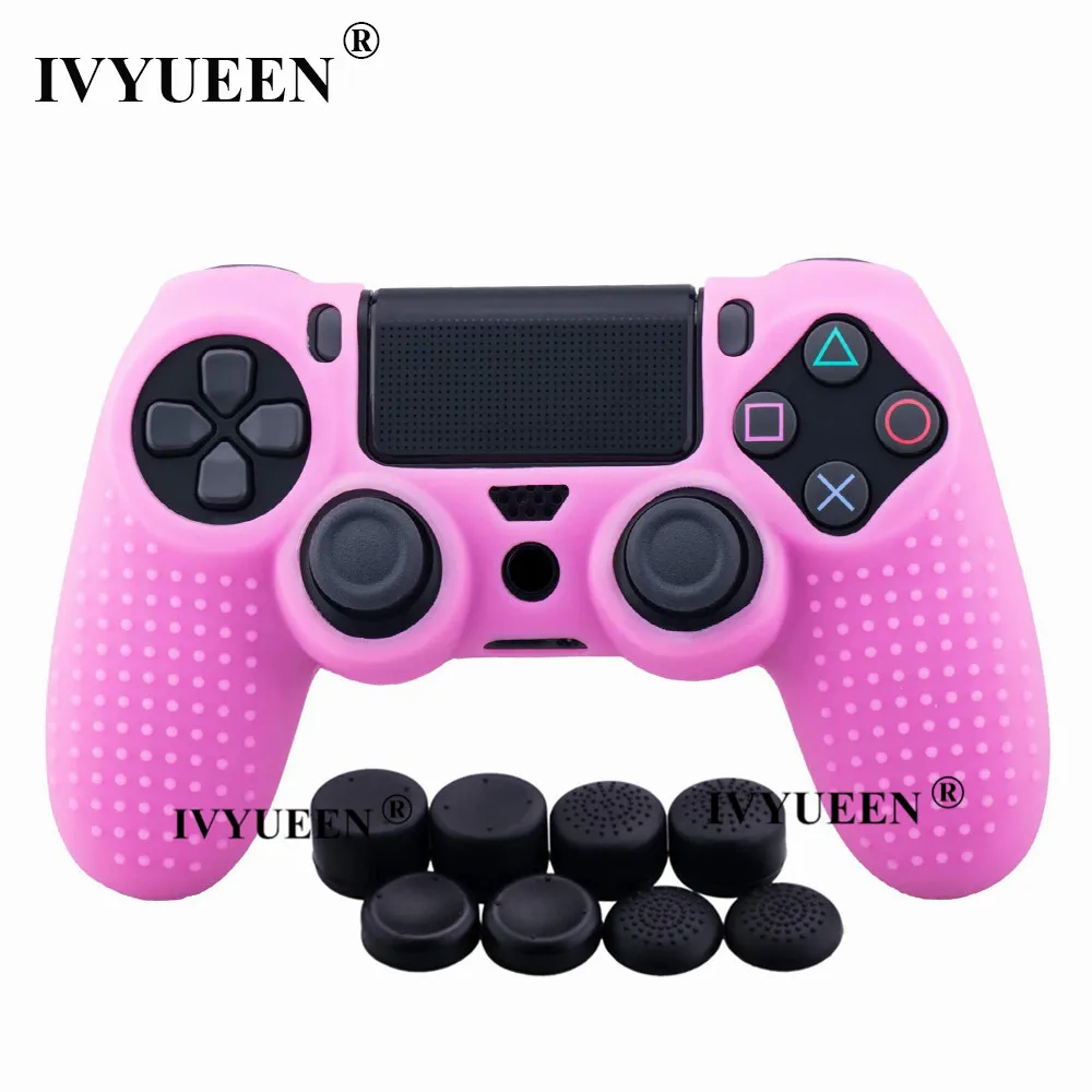 IVYUEEN 9 в 1 для Dualshock 4 PS4 Slim Pro контроллер Шипованная Кожа Премиум Защитный Противоскользящий Мягкий силиконовый чехол-накладка
