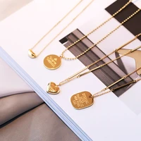 srcoi 2019 new lovely heart round square letter pendant necklace gold color metal chain holiday geometric layered necklace women