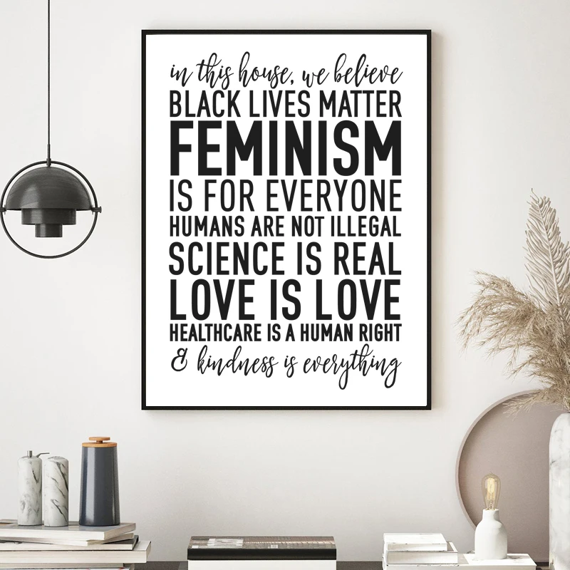 Художественные принты феминизма черная живая материя любовь цитата плакат права