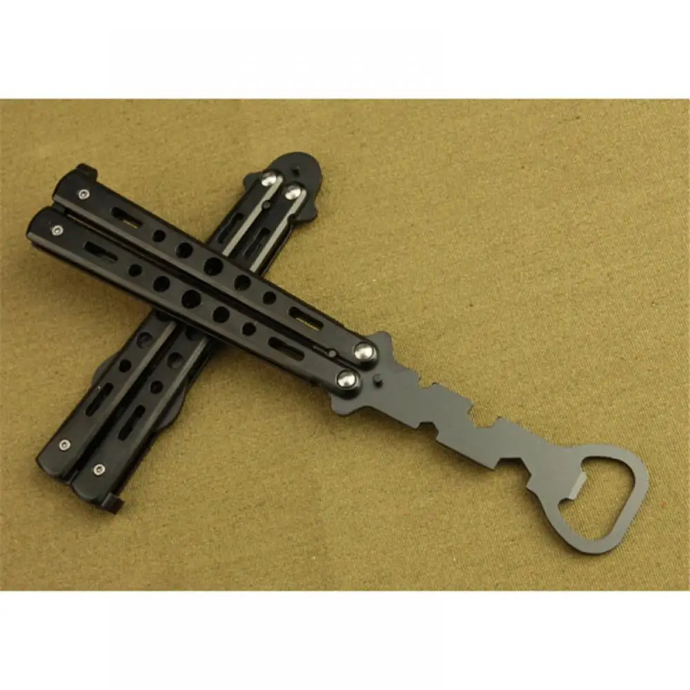 

Stylish Dull New Folded Bottle Opener Bottle Balisong Butterfly Trainer