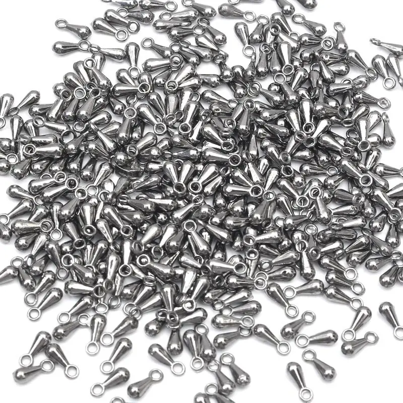 100Pcs7x3mm хвост удлиняющаяся цепочка металлические подвески в форме капель воды