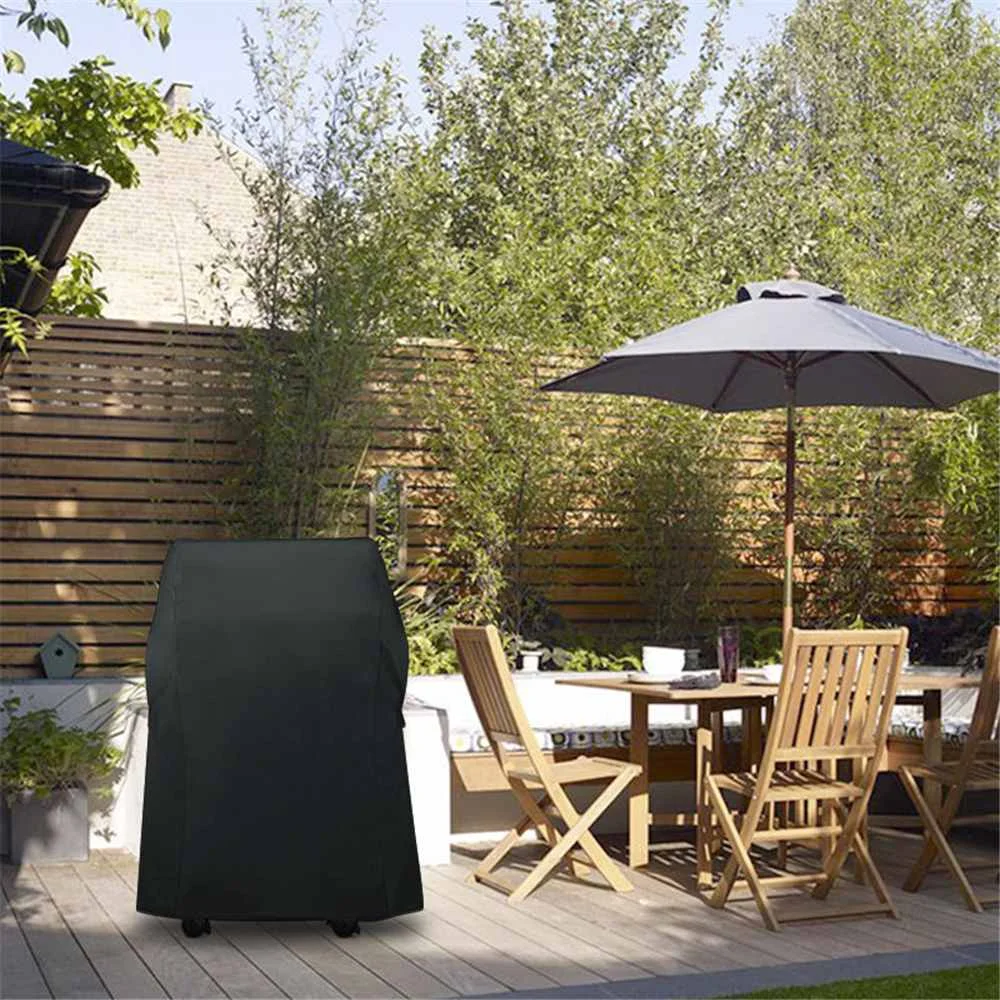 

7 Sizes BBQ Grill Cover Anti-Dust Waterproof For Weber Heavy Duty Grill Cover Rain Protective Barbecue Storage Cover Round Black