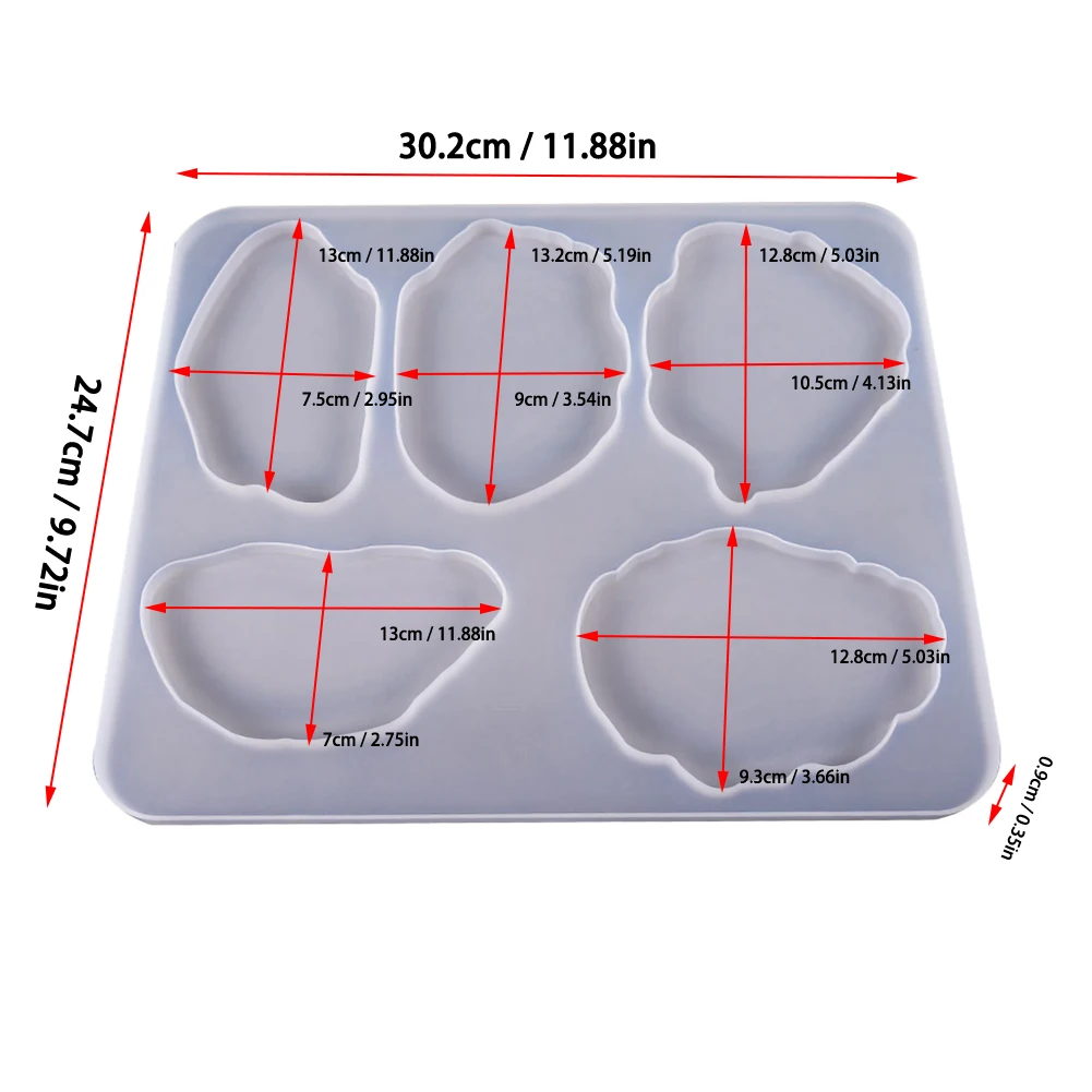 

DIY Crystal Epoxy Glue Mold Large Table Multi-standard Tea Coaster Silicone Mold