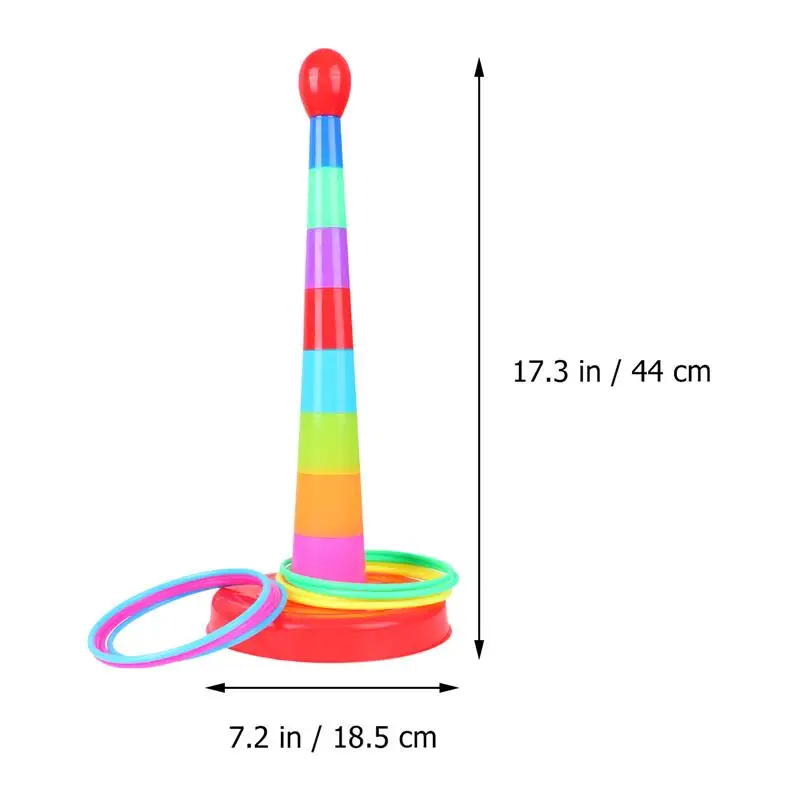 

Educational Colorful Ring Toss Puzzle Toys Plastic Intelligence Development Parent-child Sports Game