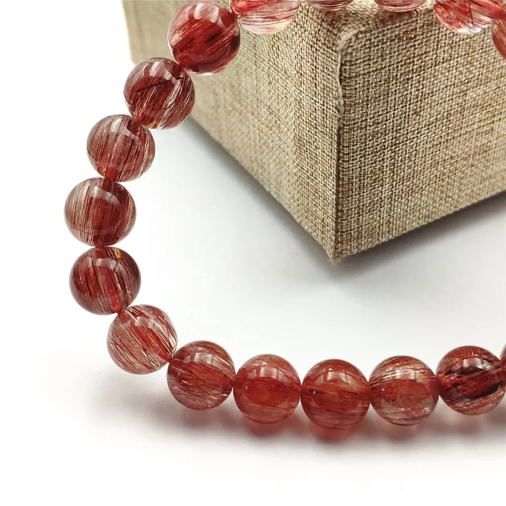 Высокое качество натуральный красный волос рутилированный кварцевый Crsytal