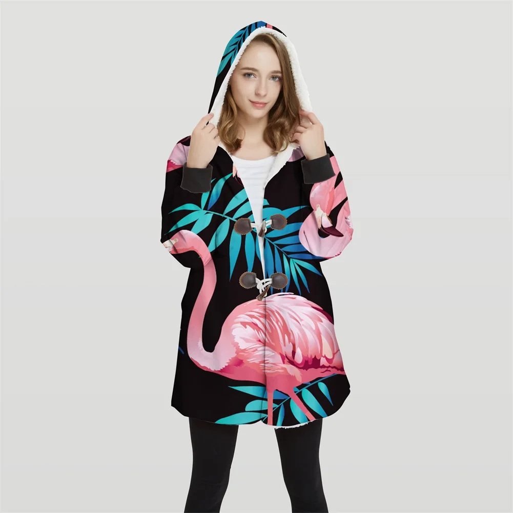 

Woman's Plus Size 3D print animal Print Convertible Hoodie jackets 100% Polyester Tops soft jacket woman customer design WY28
