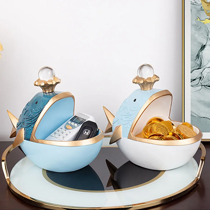 

Home Supplies Blue Whale Storage Ornament Candy Tray Food Storage Box Wedding Decoration Animal Organizer Decorations Crafts