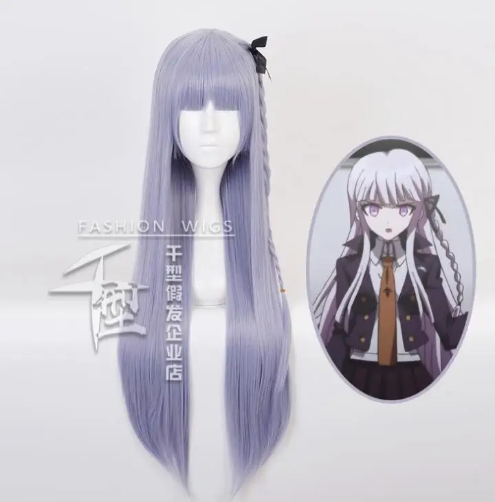 

Anime Purple Long Wig Cosplay Danganronpa Kirigiri Kyouko Costume Dangan Ronpa Heat Resistant Synthetic Hair Women Cosplay Wigs