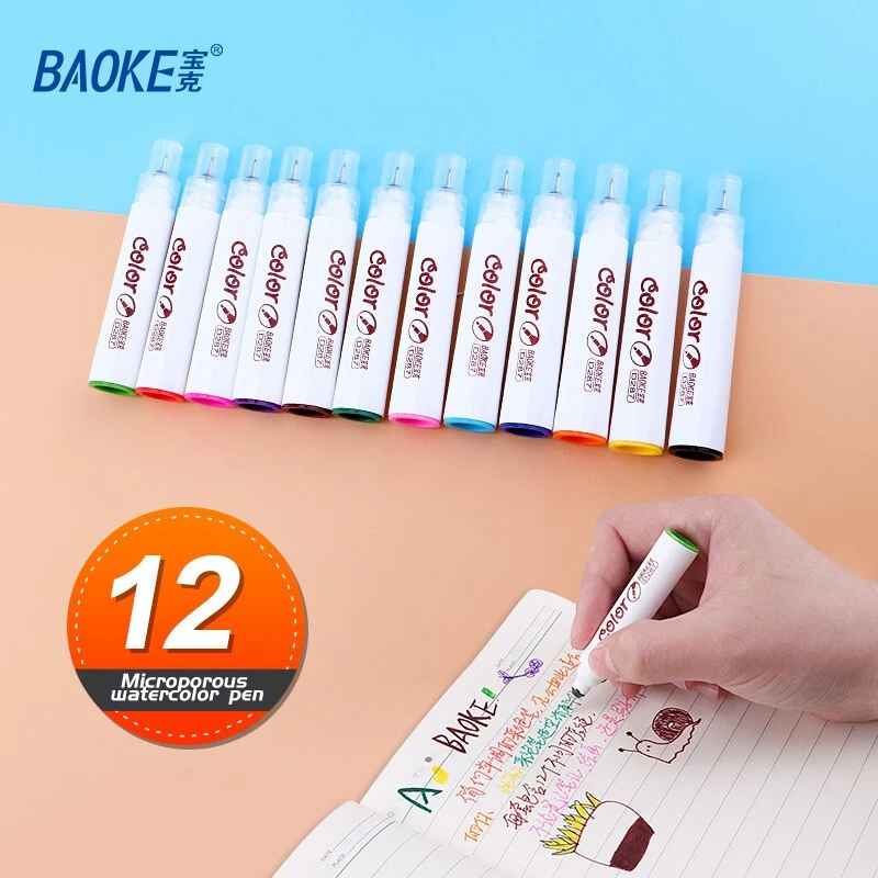 

Kawaii BAOKE 12/24 цвета Сращивание микро-отверстия цветные ручки Набор для рисования скетчей ручка с крючком для школы для начинающих детей