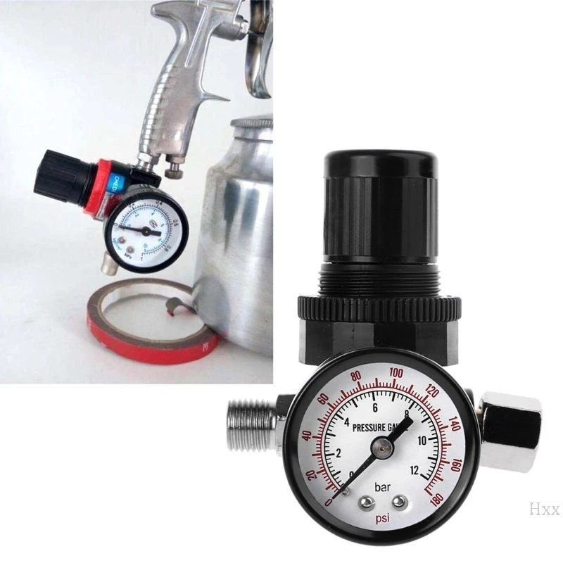 Новый 1/4 &quotРедуктор регулятора давления воздуха 12Bar 180 PSI распылитель