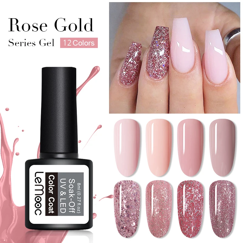 1 бутылка LEMOOC УФ гель для ногтей Блестящие Блестки долговечный отмачиваемый Гель