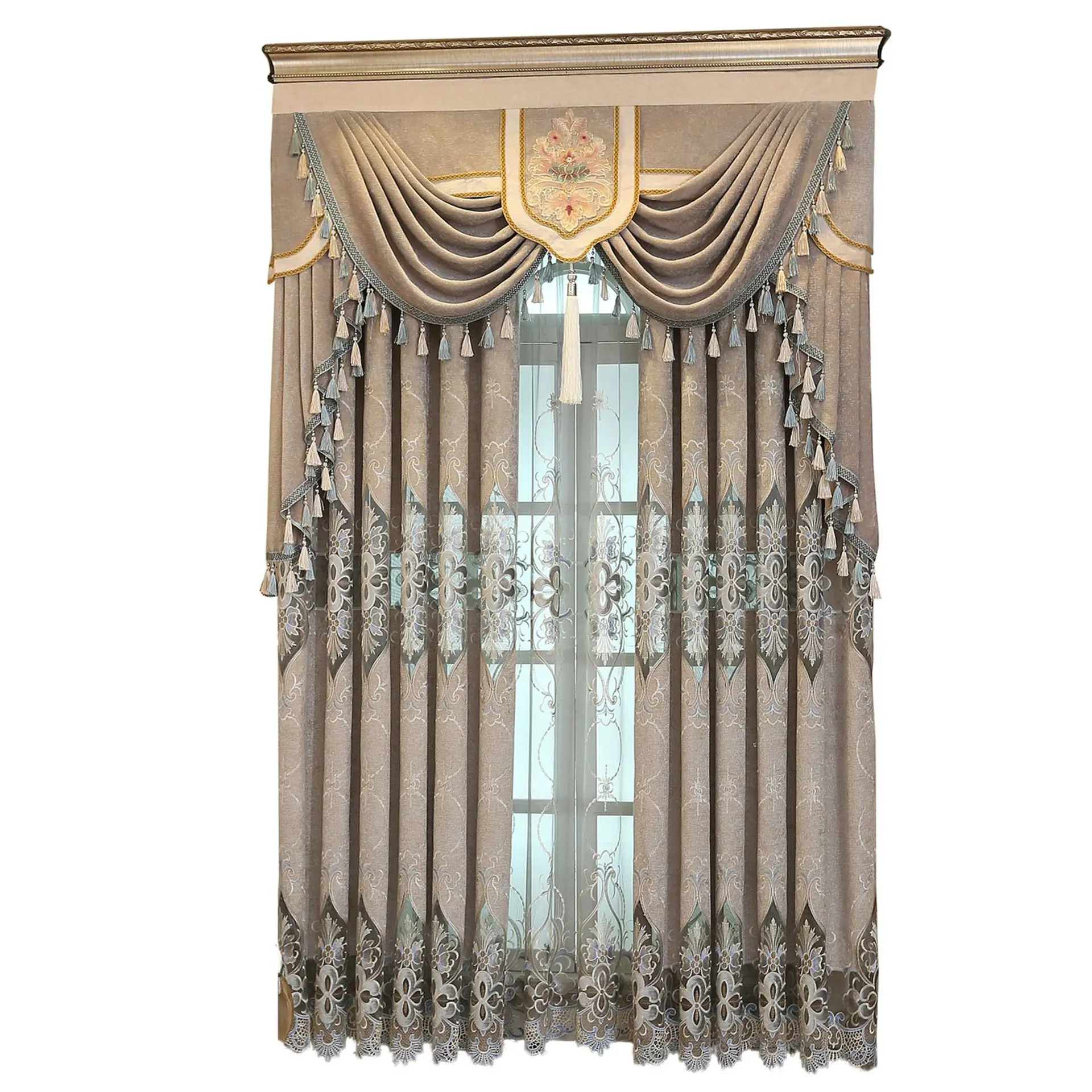 Занавес Keshi для гостиной спальни штора из синели с вышивкой оптовая