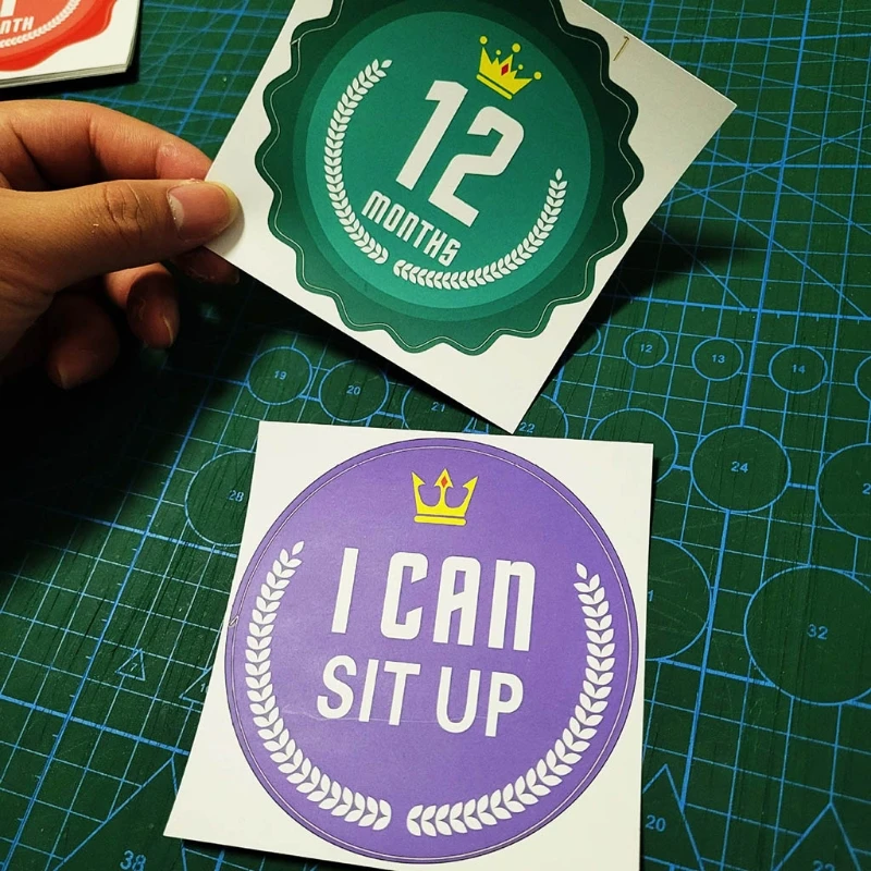 

12 Sheets/Set Baby Pregnant Monthly Stickers Round Memory Recording Milestone Sticker