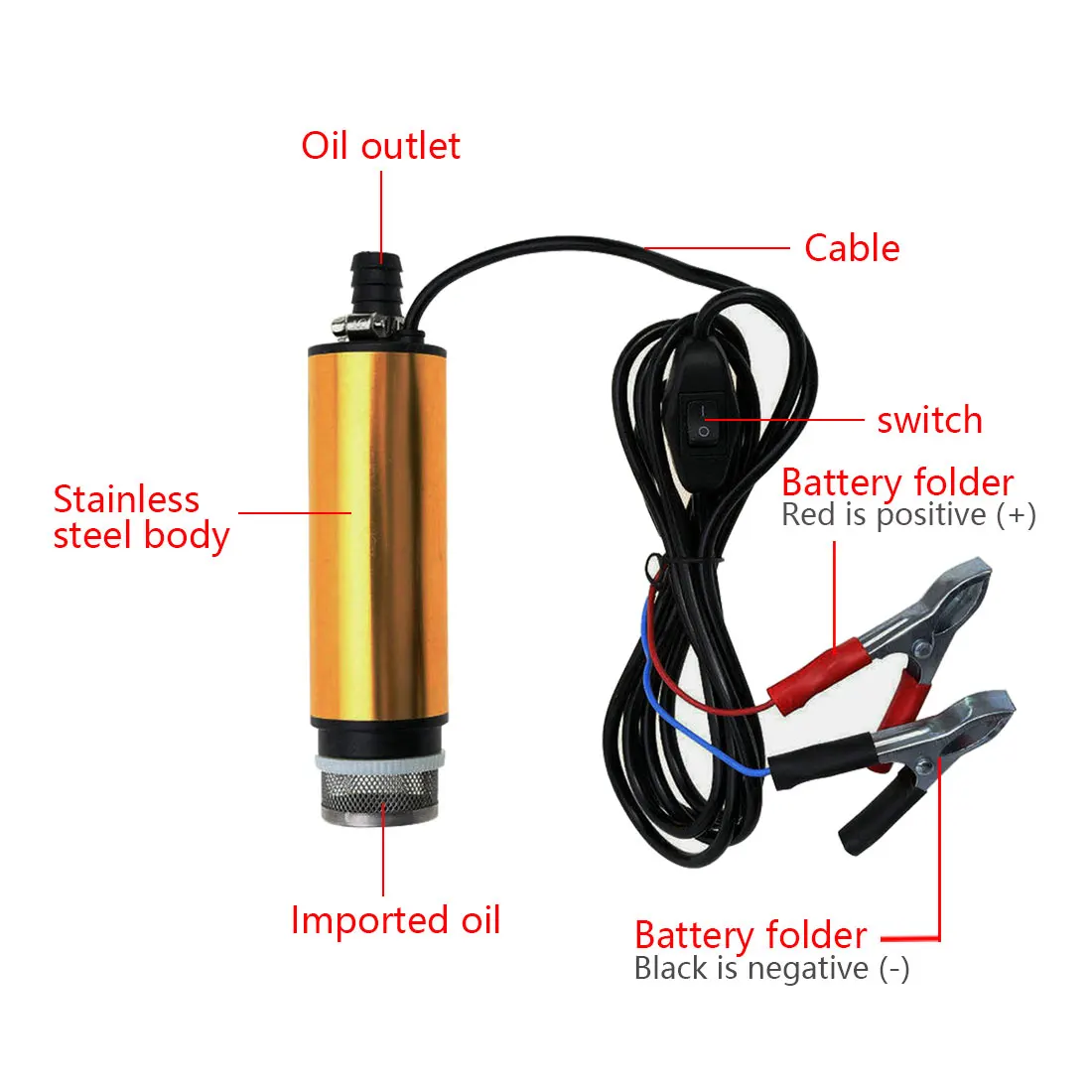 

Электрический топливный насос, погружной насос для перекачки воды и масла, 12 В