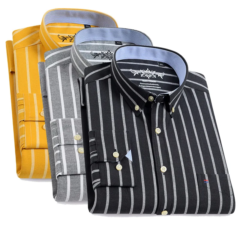 

Мужская рубашка с длинными рукавами, рубашка из ткани Оксфорд в Вертикальную Полоску, деловая рубашка для отдыха, Молодежная рубашка с перекрестными волосами, оптовая продажа