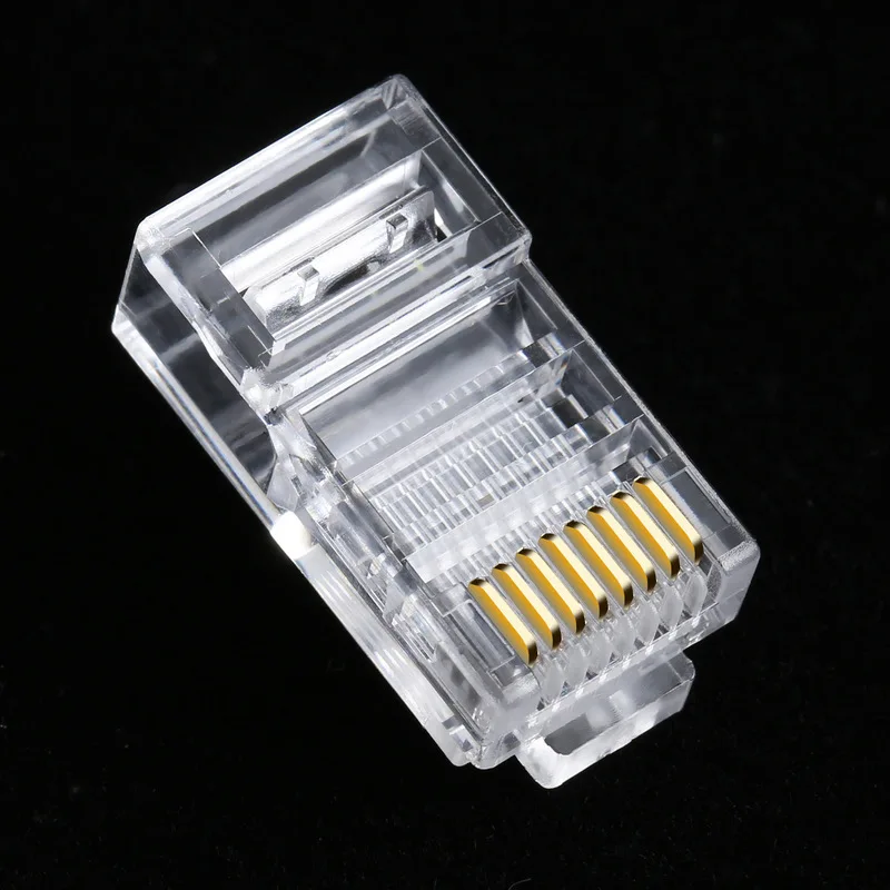 Gold Plated Network Modular Plug Crimper RJ45 Ethernet Cable Head Connector Panel CAT5 LAN Internet Cafes Computers Routers images - 6