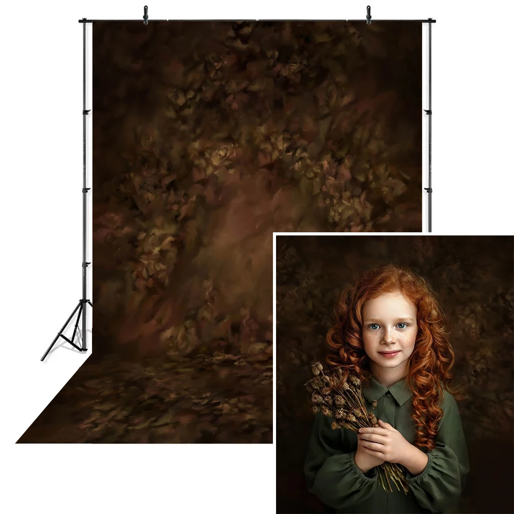 

Mocsicka темно-коричневый фон для портретной фотосъемки для взрослых художественные листья фотограф дети абстроированный фон для фотостудии