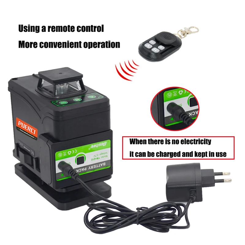 

PUERCI 16 Lines 4D Laser Level Level Self-Leveling 360 Horizontal And Vertical Cross Super Powerful Green Laser Level