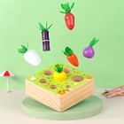 Красочная деревянная детская игрушка Монтессори, форма и размер сбора моркови, Сортировочная игрушка