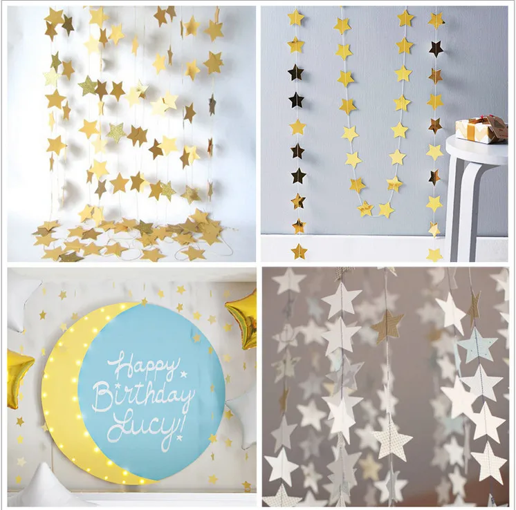 4 м креативный жемчужный картона звезды украшения аксессуары для свадебные
