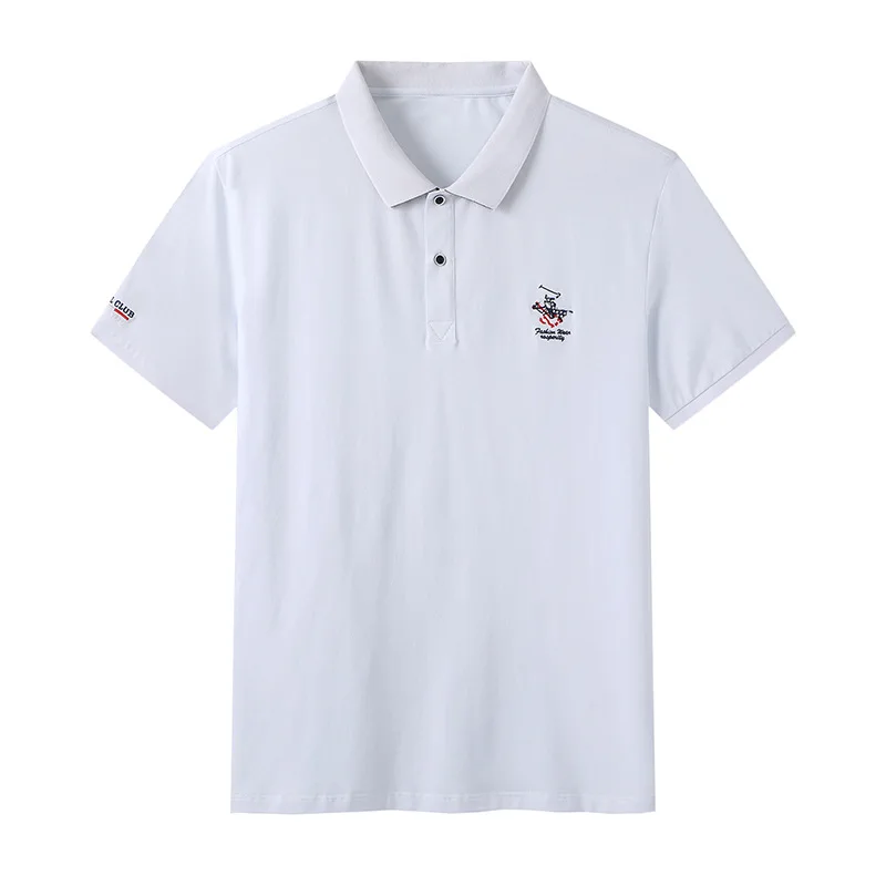 

Large men's short sleeve polo shirt summer style fat man plus business leisure Lapel half sleeve middle aged man t
