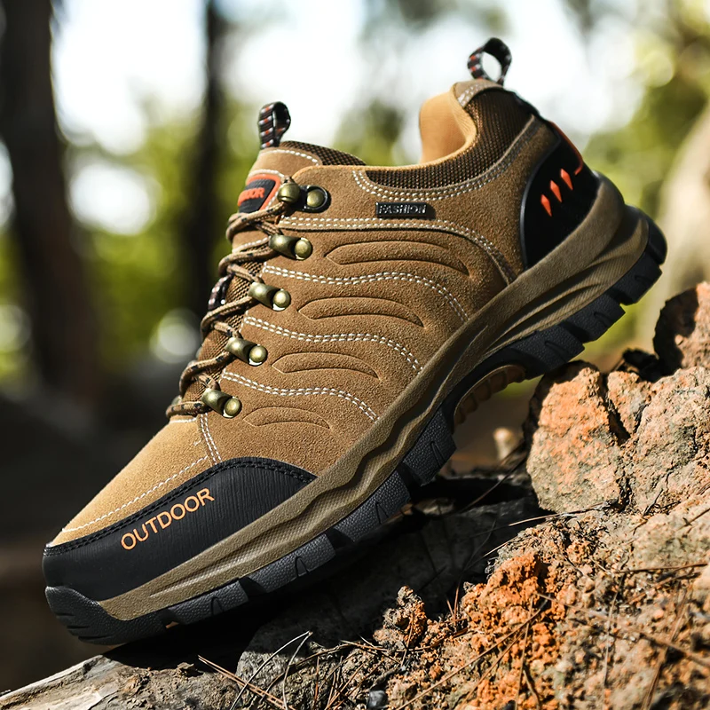 

Non-slip Wear Resistant Outdoor Hiking Shoes Leather Splashproof Climbing Men Sneaker Trekking Hunting Tourism Mountain Shoes
