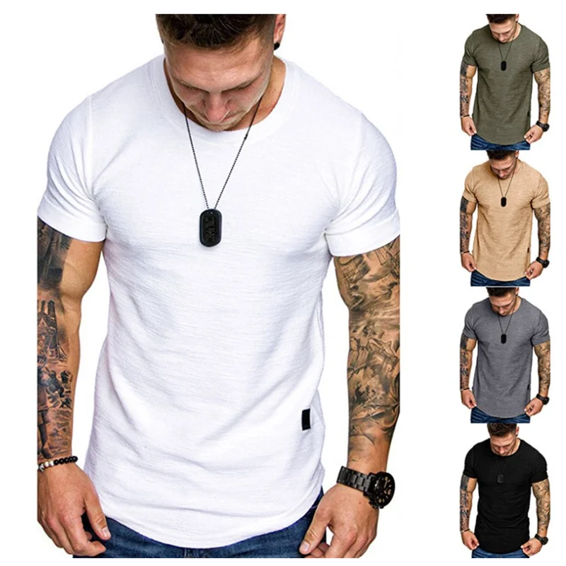 

Мужская футболка из бамбукового хлопка, футболка с короткими рукавами и круглым вырезом, европейский размер, популярный бренд 40, лето 2021