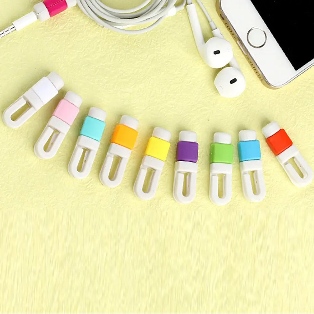 Линия хранения данных силиконовый защитный рукав случайный цвет наушников линия