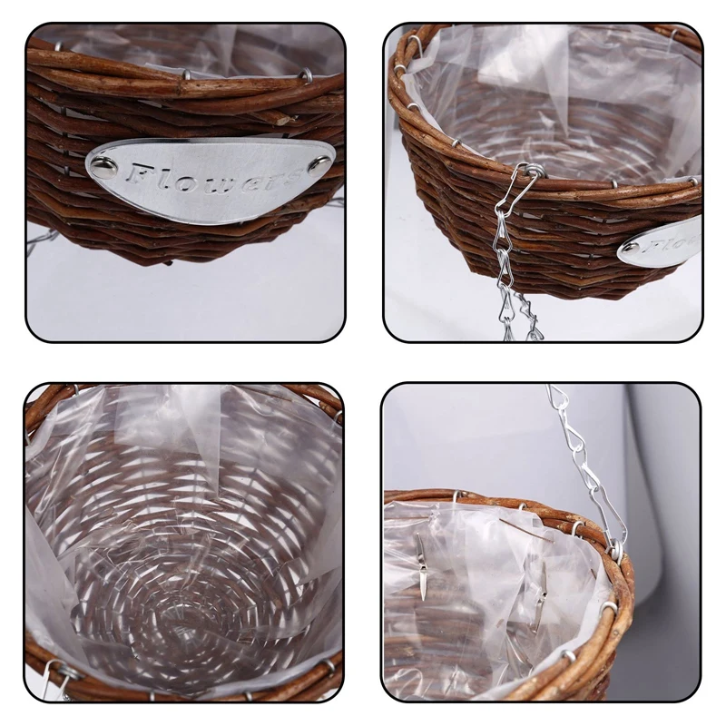 Ротанговая корзина для цветов ручной работы ротанг плантатор подвесная висящая