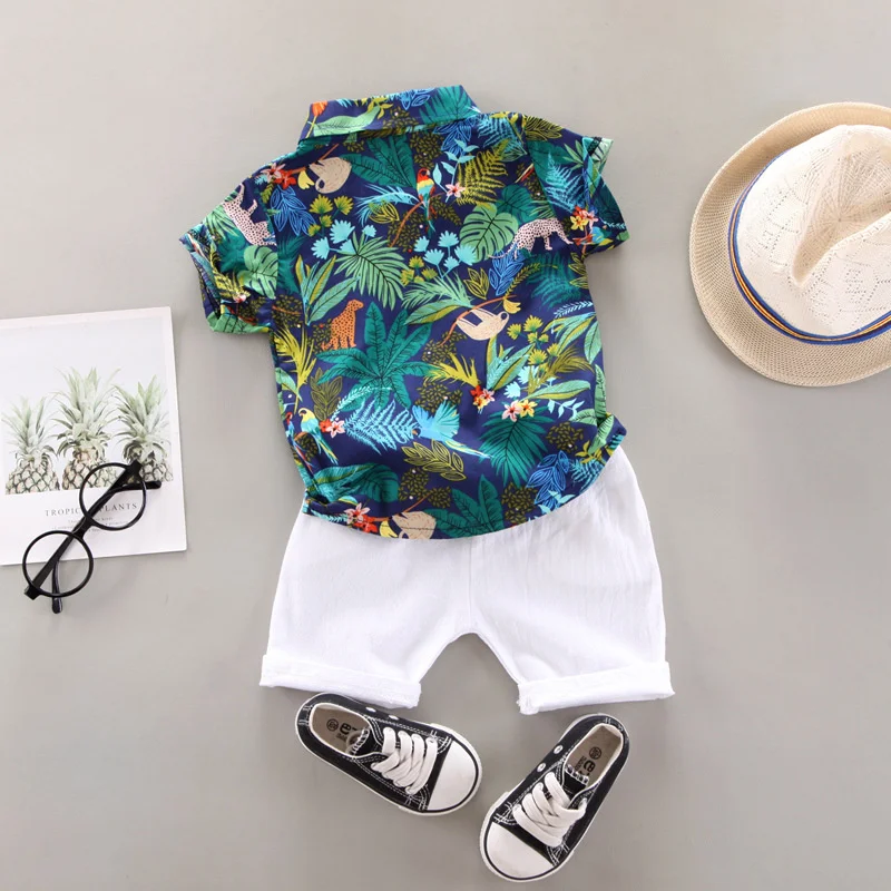 Summer Baby Kids Boy's Clothing Sets 2 Pcs Print T-shirt + Shorts Set for Infant Boy and Girls' Clothes Children | Детская