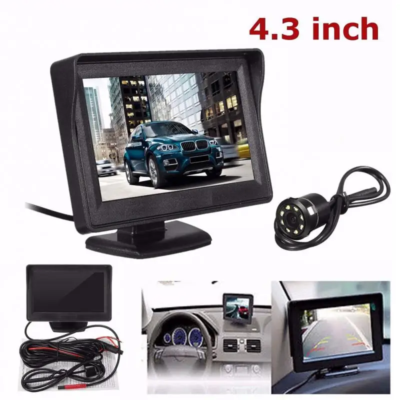 Видеорегистратор Автомобильная камера заднего вида HD 4 3 дюймовый TFT ЖК-экран