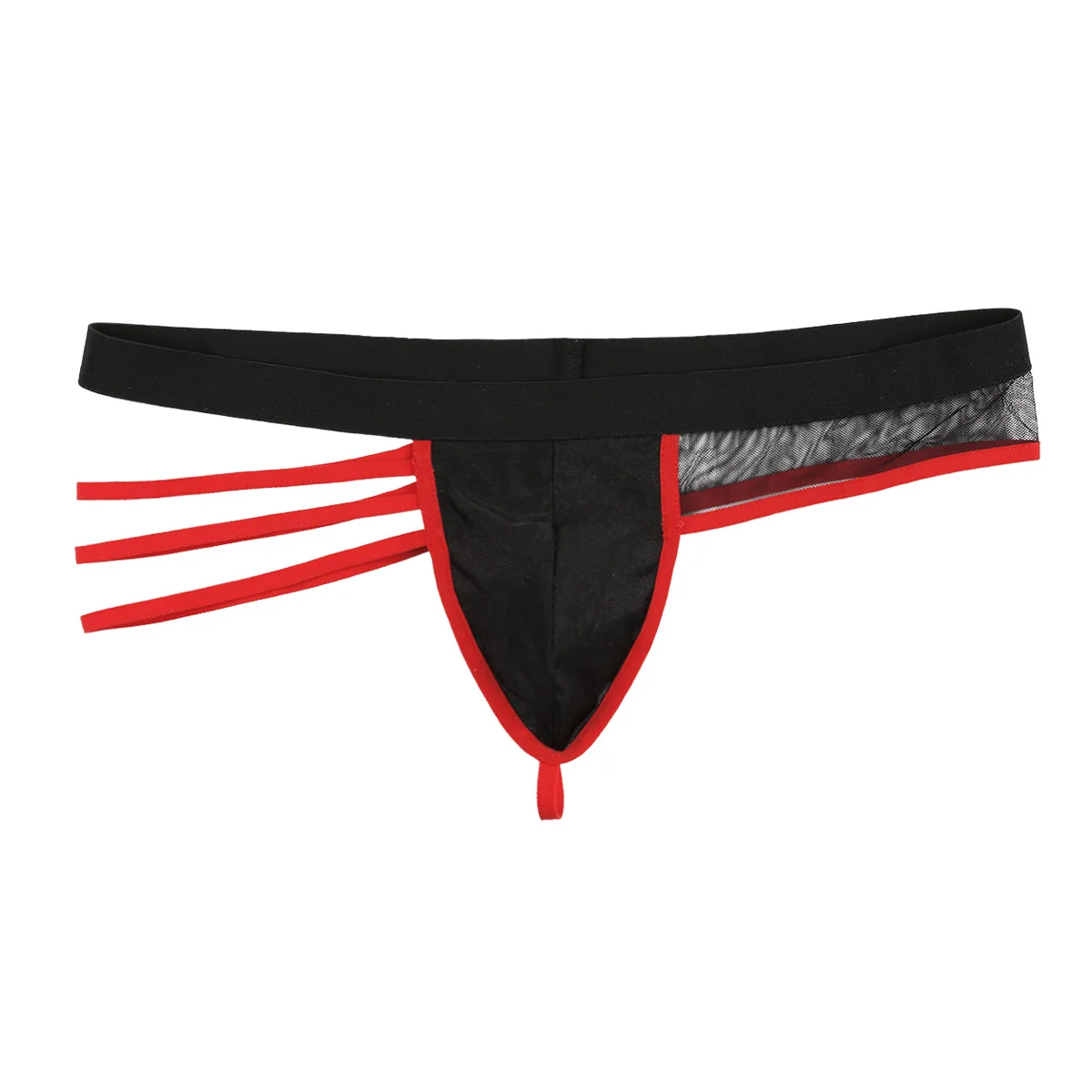 

Mens Lingerie Panties Gay Sissy T-Back See-through Straps Mesh Jockstraps Bulge Pouch Sexy Open Butt Briefs Underwear Underpants