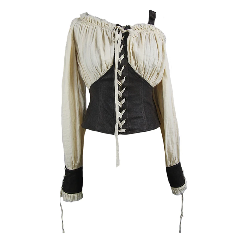 Модная женская пикантная Готическая рубашка Devil с открытыми плечами Лоскутная