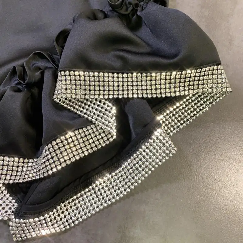 

Diamond Flower Design Sexy Club A-Line Skirts Women Fashion 2020 Black Ruffle Mini Skirts Summer Slim Party Short Faldas S-L