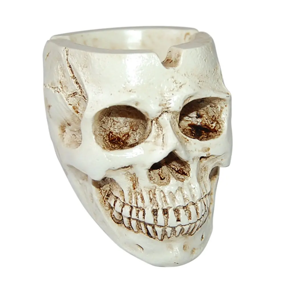 

Skull Ashtray Ash Container Creative Sculpture Figurine Ornament