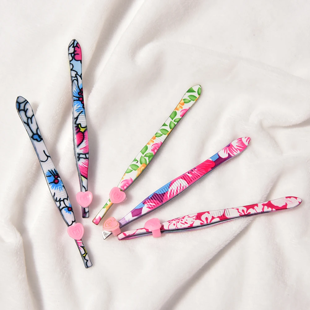 

Flower Pattern Stainless Steel Tweezer Cosmetic Eye Brow Eyelash Trimmer Clip Tool Eyebrow Face Hair Removal Makeup Random Color