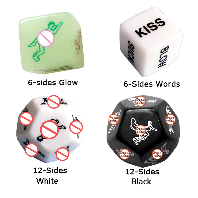 12 Sides Funny Sex Dice and 6 Erotic Craps Glow For Adults Sexual Posture Games Couples Playing | Спорт и развлечения